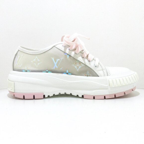 LOUIS VUITTON LV Squad Line Monogram Sneakers - White Light Pink 645-081825 - Picture 2 of 11